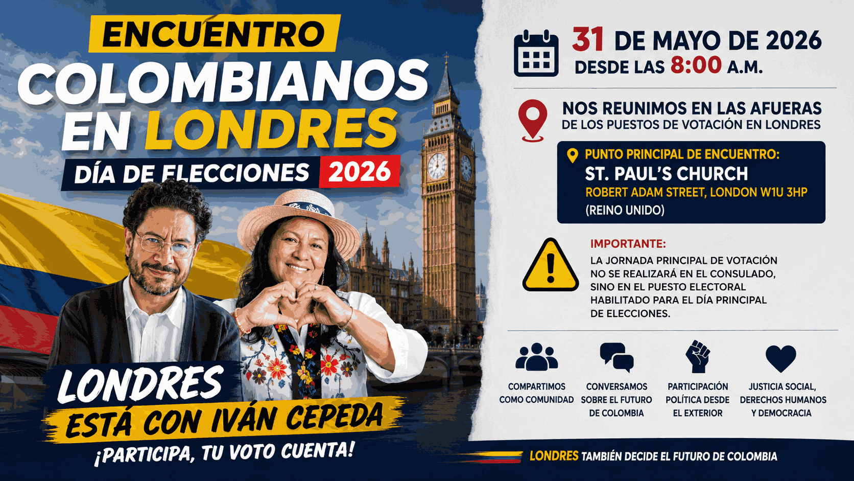 Gran Encuentro Colombianos En Londres Con Iván Cepeda